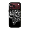 WOBBLE 2, BLACK & WHITE MINIMALIST OCEAN WAVES LINEAR ILLUSTRATION | iPhone 18 Pro Max / Impact Case MagSafe Compatible - Glossy / Glossy Black | Image 1