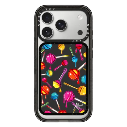 Sticky Sweet Lollipops | Snappy Cardholder Stand / Snappy Cardholder Stand MagSafe Compatible / Black | Image 1