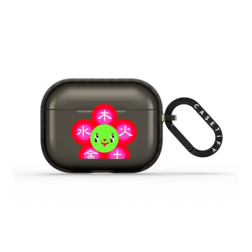 Juu Juu Elemental Flower | AirPods Pro 3 / Earbuds Impact Case / Black | Image 1