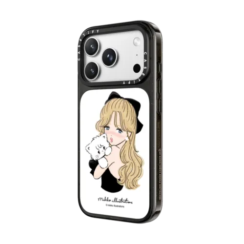 girl & mousse (black) | iPhone 18 Pro Max / Impact Case MagSafe Compatible - Glossy / Glossy Black | Image 2