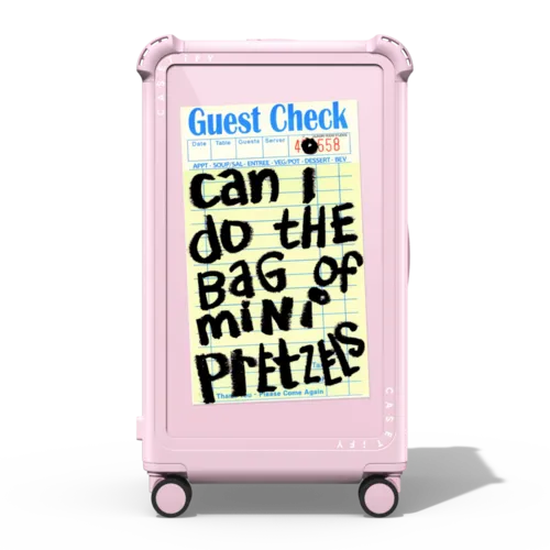The Bag of Mini Pretzels | 29" Check-In Trunk Suitcase / Bounce Suitcase / Glossy Primrose Pink | Image 1