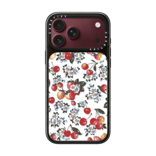 Strawberry Cherry | iPhone 18 Pro Max / Impact Case MagSafe Compatible - Glossy / Glossy Black | Image 1