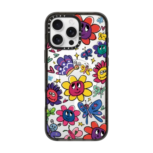 Flower World | iPhone 16 Pro Max / Impact Case MagSafe Compatible / Black | Image 1