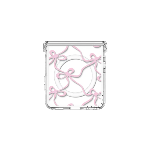 Pink Bownet | Galaxy Z Flip8 / Impact Clear Magnetic Case / Clear | Image 2