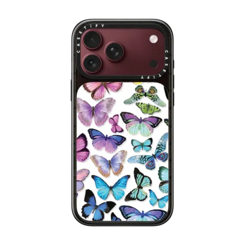 Butterfly Rainbow | iPhone 18 Pro Max / Impact Case MagSafe Compatible - Glossy / Glossy Black | Image 1