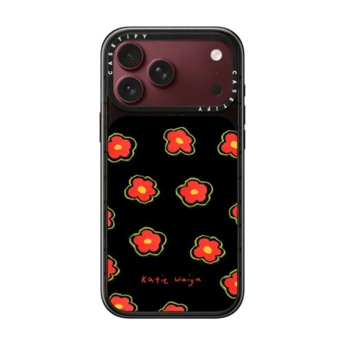 red daisies | iPhone 18 Pro Max / Impact Case MagSafe Compatible - Glossy / Glossy Black | Image 1