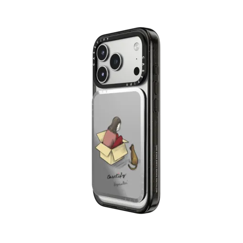 Box and Cat Cardholder Stand  | Snappy Cardholder Stand / Snappy Mirror Cardholder Stand MagSafe Compatible / Silver | Image 2