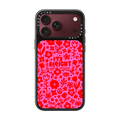Pink Red Flowers Hearts Eyes Peace "It's Alright" Floral Pattern | iPhone 18 Pro Max / Impact Case MagSafe Compatible - Glossy / Glossy Black | Image 1