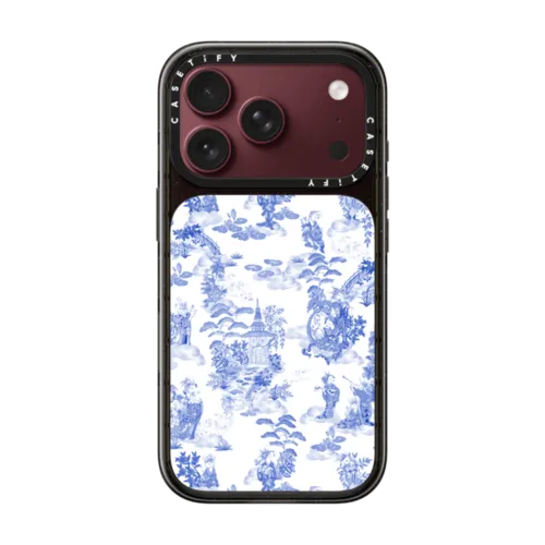 Moon Caravan Toile by Phannapast | iPhone 18 Pro / Impact Case MagSafe Compatible - Glossy / Glossy Black | Image 1