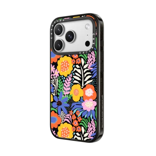 Paper Collage Flowers by Sandra Hutter | iPhone 17 Pro Max / Impact Case MagSafe Compatible / Black | Image 2