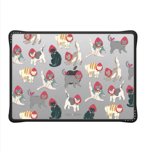 Strawberry Cats | MacBook Pro 14-inch (M1 - M5) / MacBook Impact Case / Black | Image 2