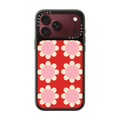 Retro Floral Red and Pink | iPhone 18 Pro Max / Impact Case MagSafe Compatible - Glossy / Glossy Black | Image 1