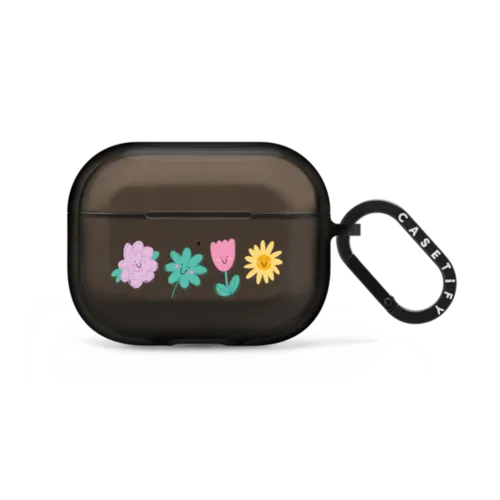 Happy Garden by Laura Jane Illustrations | AirPods Pro 2 / Earbuds Impact Case / Black | Image 1