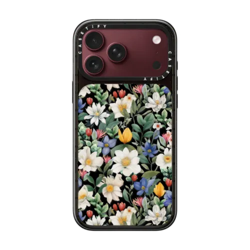 watercolour floral pattern | iPhone 18 Pro Max / Impact Case MagSafe Compatible - Glossy / Glossy Black | Image 1