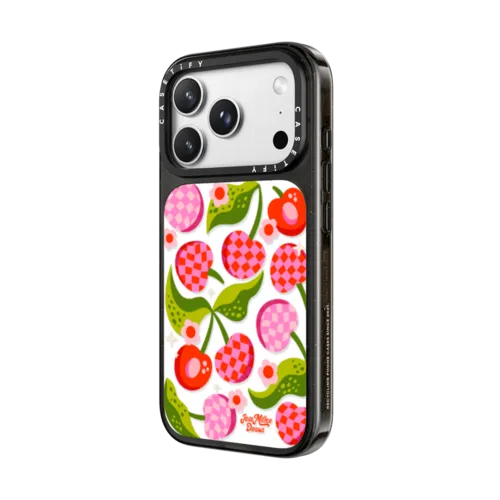 Checkered Cherries | iPhone 18 Pro Max / Impact Case MagSafe Compatible - Glossy / Glossy Black | Image 2