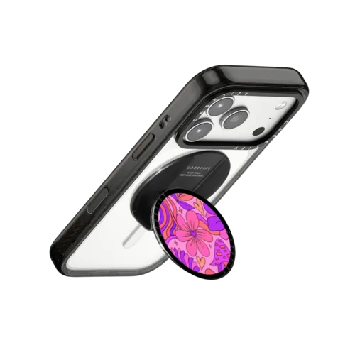 Groovy Floral | Snappy Grip Stand / Snappy Grip Stand MagSafe Compatible / Black | Image 3