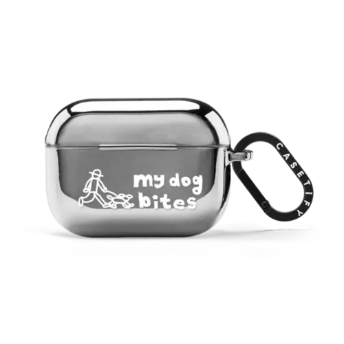 MY DOG BITES | AirPods Pro 2 / Earbuds Mirror Case / Silver | Image 1