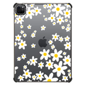 trendy retro white daisy flower pattern - ipad case | iPad Pro 11-inch (3rd/4th gen) / iPad Impact Case / Black | Image 1