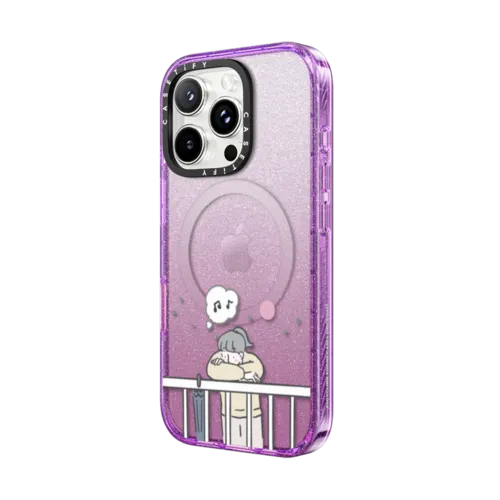 Missing Someone Custom 04 by ReenP | iPhone 16 Pro Max / Impact Case MagSafe Compatible / Glitter Purple | Image 2