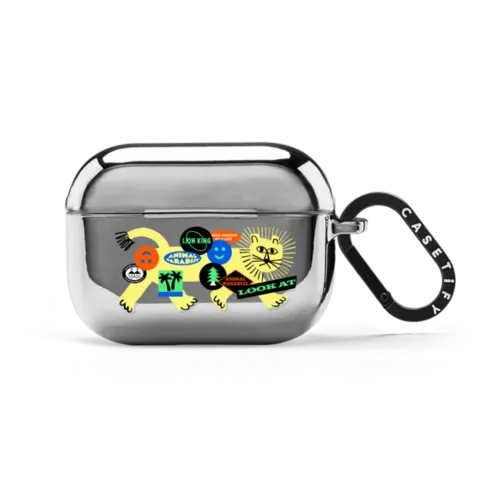 lion airpods | AirPods Pro 2 / Earbuds Mirror Case / Silver | Image 1
