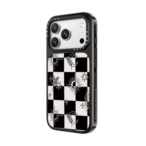 Witchy Checkered Print | iPhone 18 Pro Max / Impact Case MagSafe Compatible - Glossy / Glossy Black | Image 2