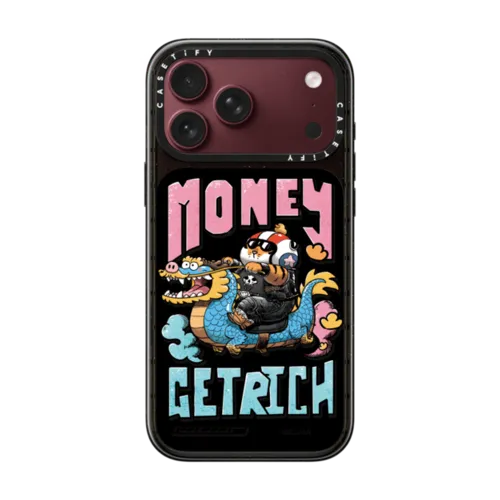 MONEY GET RICH BY BU2MA | iPhone 18 Pro Max / Impact Case MagSafe Compatible - Glossy / Glossy Black | Image 1