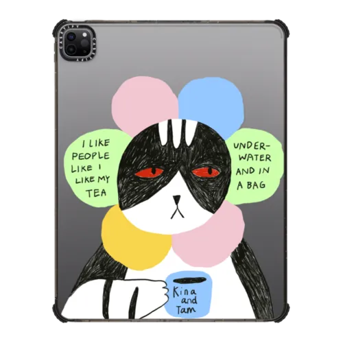 I LIKE PEOPLE LIKE I LIKE MY TEA | iPad Pro 12.9-inch (5th/6th gen) / iPad Impact Case / Black | Image 1