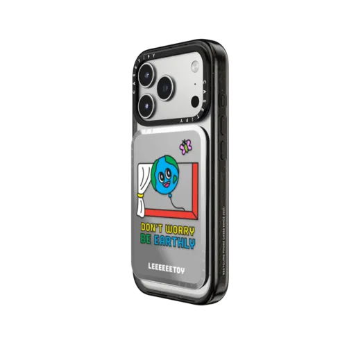 DONT WORRY BE EARTHLY | Snappy Cardholder Stand / Snappy Mirror Cardholder Stand MagSafe Compatible / Silver | Image 2