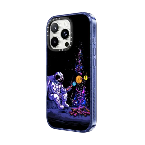 Moon Camping | iPhone 16 Pro / Impact Case MagSafe Compatible / Glitter Indigo | Image 2