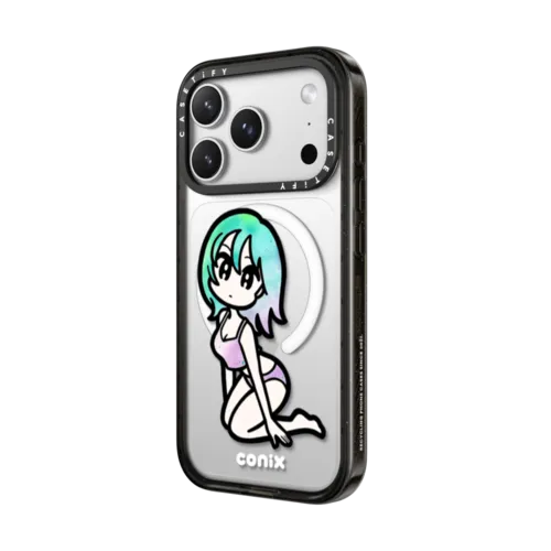Sitting girl | iPhone 17 Pro Max / Impact Case MagSafe Compatible / Black | Image 2