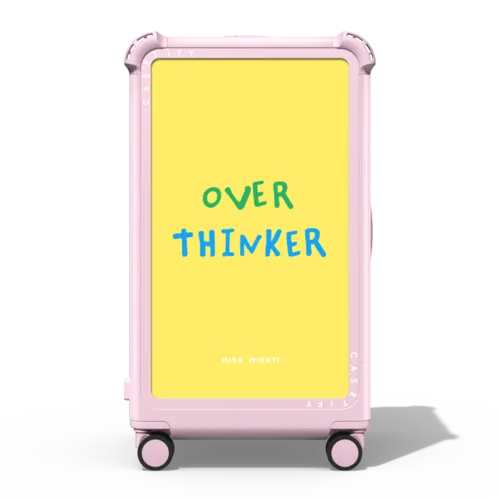 Over Thinker | 29" Check-In Trunk Suitcase / Bounce Suitcase / Glossy Primrose Pink | Image 1