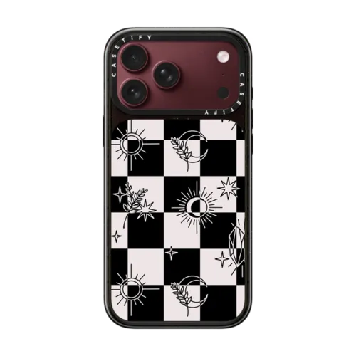 Witchy Checkered Print | iPhone 18 Pro Max / Impact Case MagSafe Compatible - Glossy / Glossy Black | Image 1