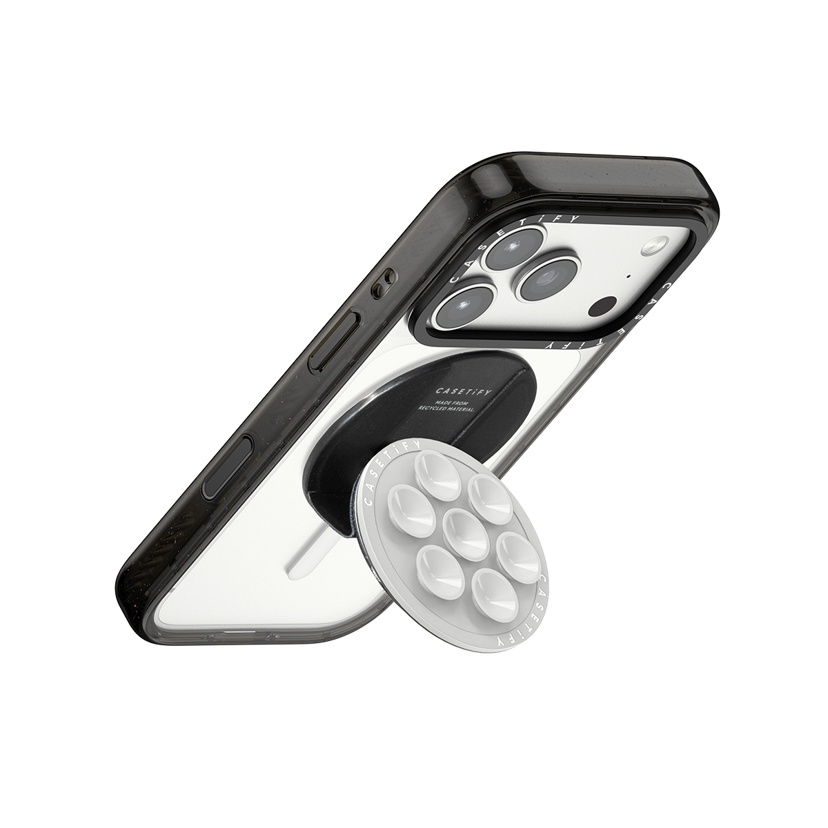 Snappy Snap & Stick Grip Stand MagSafe Compatible - Pebble Grey