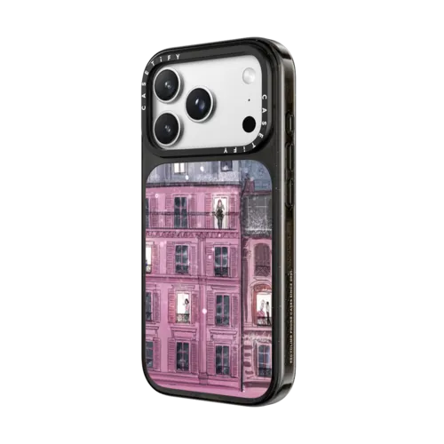 Winter in Paris (Holiday Fashion Illustration Case) | iPhone 18 Pro / Impact Case MagSafe Compatible - Glossy / Glossy Black | Image 2