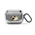 Pug Pro By Mel Stringer | AirPods Pro 2 / Earbuds Mirror Case / Silver | Image 1