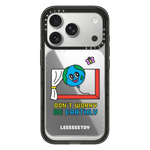 DONT WORRY BE EARTHLY | Snappy Cardholder Stand / Snappy Mirror Cardholder Stand MagSafe Compatible / Silver | Image 1
