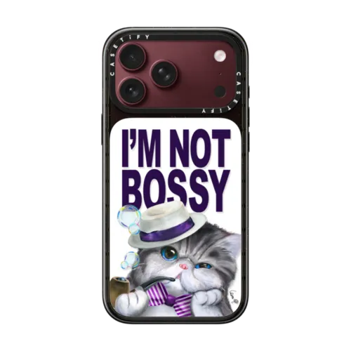 Gloomie Cat Boss by LeonLollipop | iPhone 18 Pro Max / Impact Case MagSafe Compatible - Glossy / Glossy Black | Image 1