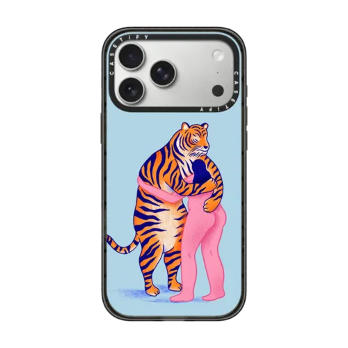 The Woman and The Tiger | iPhone 17 Pro Max / Impact Case MagSafe Compatible / Black | Image 1
