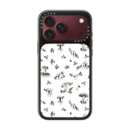 MUSHROOM FLORAL | iPhone 18 Pro Max / Impact Case MagSafe Compatible - Glossy / Glossy Black | Image 1