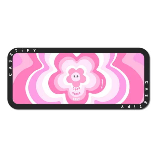 Pink Flower Y2k | Snappy Laptop Phone Mount / Snappy Laptop Phone Mount MagSafe Compatible / Black/Beige | Image 1