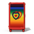 Hearts on Rainbow | 29" Check-In Trunk Suitcase / Bounce Suitcase / Cherry Red | Image 1