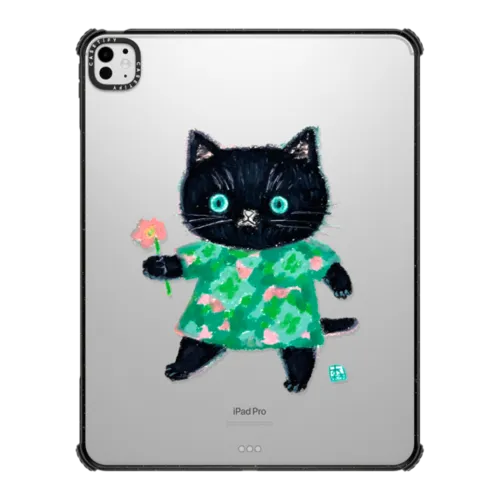 FlOWER CAT | iPad Pro 13-inch (M4/M5) / iPad Impact Case / Black | Image 1