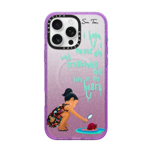 ARTIST FEARS IPHONE CASE BY SUE TSAI | iPhone 16 Pro Max / Impact Case MagSafe Compatible / Glitter Purple | Image 1