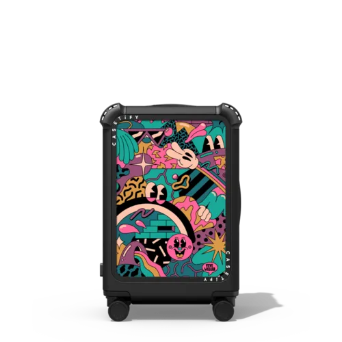 Vivid Vibes Black | 21" Carry-On Suitcase / Bounce Suitcase / Matte Black | Image 1