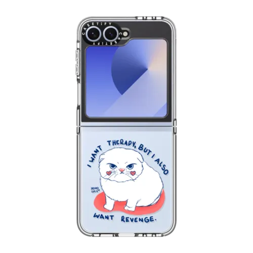 Kitty Mad | Galaxy Z Flip6 / Impact Clear Case / Clear | Image 1