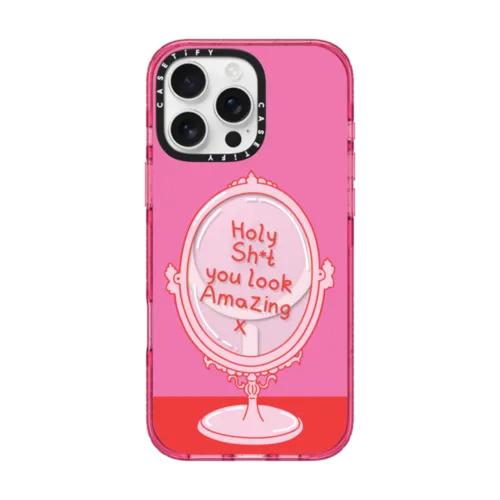 Holy Sh*t You Look Amazing Phone Case | iPhone 16 Pro Max / Impact Case MagSafe Compatible / Pink Fizz | Image 1