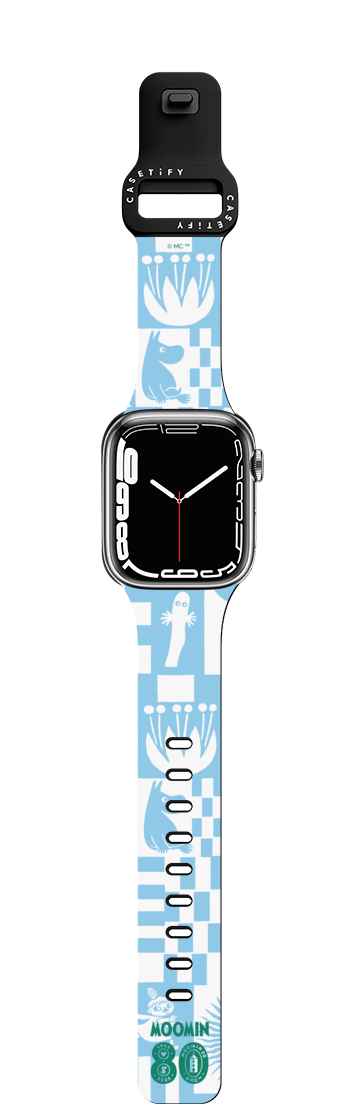 Moomin Puzzle Pattern Watch Band | Apple Watch Series 7-9 (45mm) / Impact Band / Black | Image 1