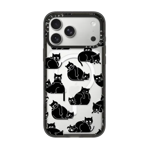 Hide & Seek Cats | iPhone 17 Pro Max / Impact Case MagSafe Compatible / Black | Image 1