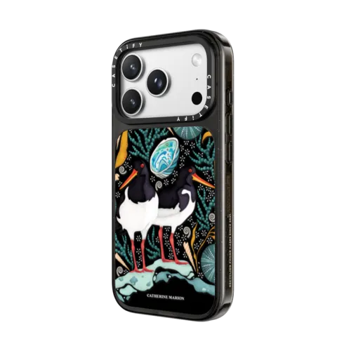 Oystercatchers at the Beach | iPhone 18 Pro Max / Impact Case MagSafe Compatible - Glossy / Glossy Black | Image 2