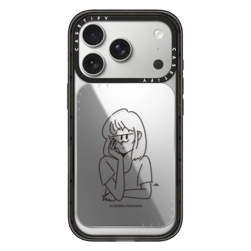 HMM GIRL | Snappy Cardholder Stand / Snappy Mirror Cardholder Stand MagSafe Compatible / Silver | Image 1